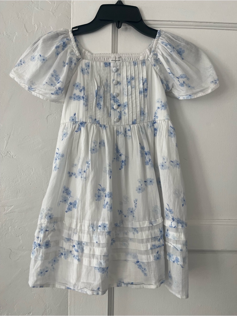 Abercrombie and fitch Girls White and Light Blue Floral Summer Dress